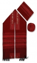 Rikmat Elimelech Handloom Woven Red Silk Tallit